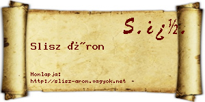 Slisz Áron névjegykártya
